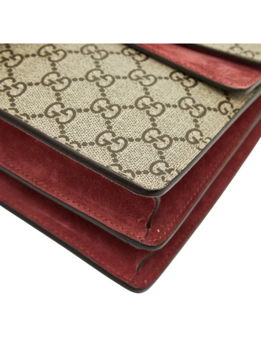 ★SOLD★ Gucci GG Supreme Blue Mus Dionysus Chain Shoulder Bag Beige Red Suede - Picture 4 of 10
